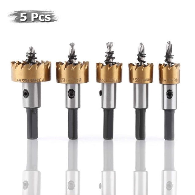 5PCS Hole Serration Kit HSS Steel Drill Bit Set Cutter Tool For Metal Wood Alloy