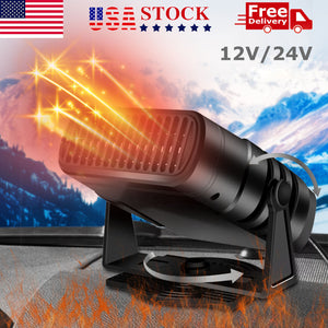 Portable Auto Heater Defroster DC 12/24V Car Heating Electric Travel Vehicle Fan