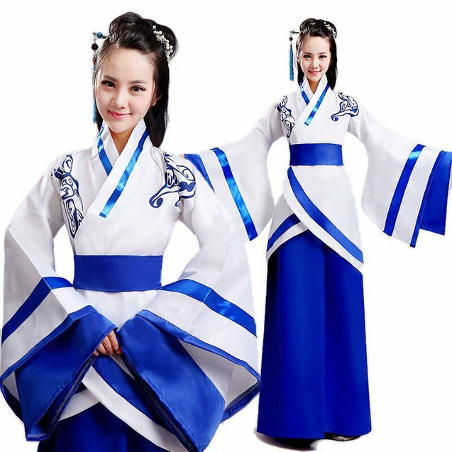 Halloween or Cosplay Women Adorable Cute Tradition Asian Chinese Han Fu Dress