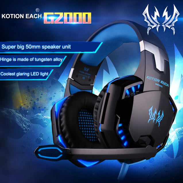 3.5mm Gaming Headset MIC LED Headphones Surround for PS4 Xbox One X 360 E PC
