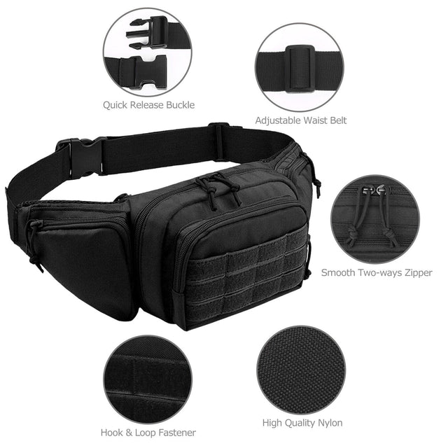 Concealed Carry Fanny Pack Holster Tactical Pistol Waist Pack Bag Gun Holster