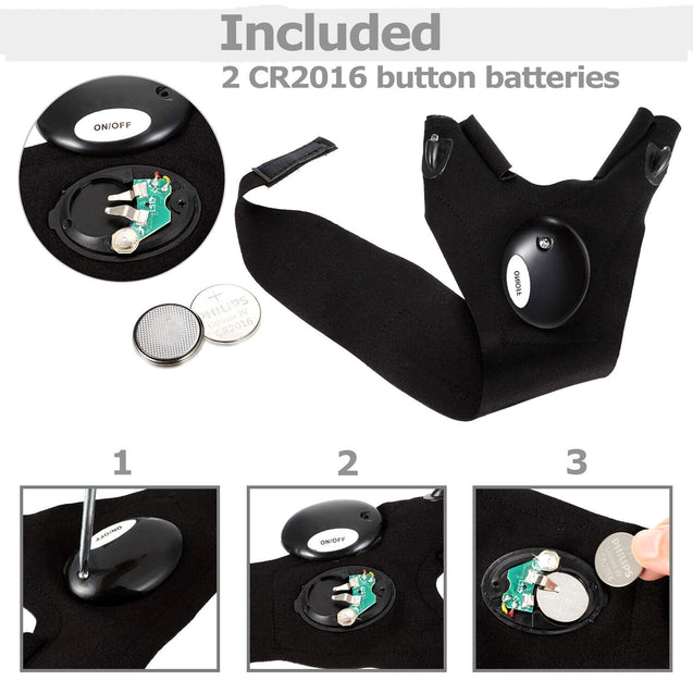 1 Pair LED Flashlight Gloves for Outdoor Fishing Camping Hiking Gloves Men Women