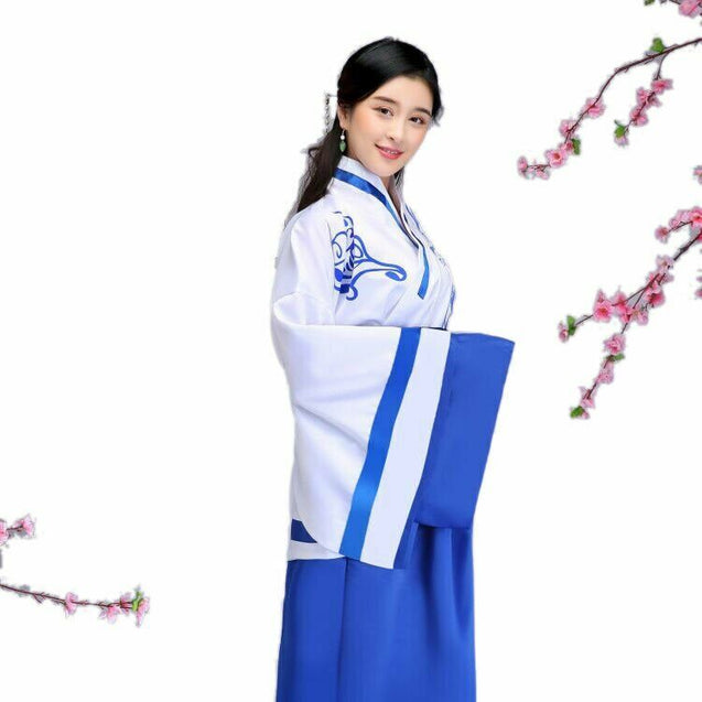 Halloween or Cosplay Women Adorable Cute Tradition Asian Chinese Han Fu Dress