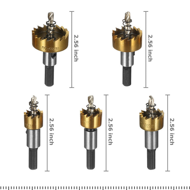 5PCS Hole Serration Kit HSS Steel Drill Bit Set Cutter Tool For Metal Wood Alloy