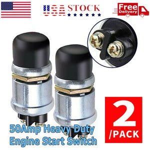 2 PCS 12 Volt DC Heavy-Duty Momentary Push-Button 50 Amp Starter Switch