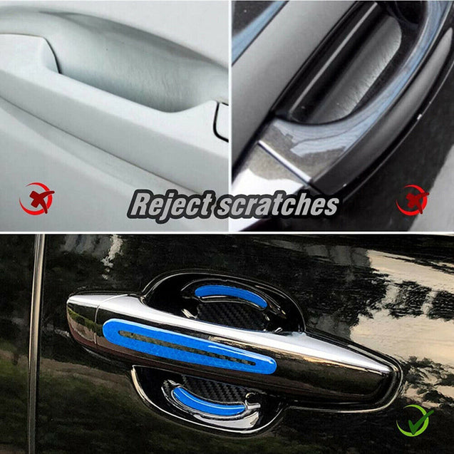 8x Reflective Car Door Handle Safety Strip Protective Film Sticker Warning Decal