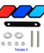 Tri-color 3 Grille Badge Emblem For 2018 2019 Toyota Tacoma TRD 4Runner Tundra