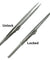 Diamond Gemstone Tweezers with side lock Indented Serrated Tips Stainless Steel