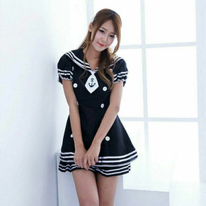 Hallween Cosplay Woman Sexy Cute Sailor Dress Adorable Party Mini Skirt Costume 