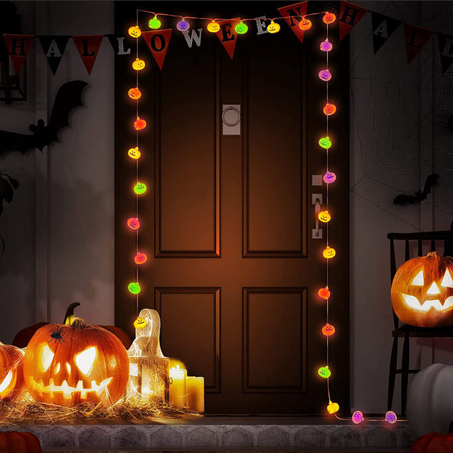 16 LED Halloween Pumpkin String Light Home Decoration Party Indoor outdoor 9 ft