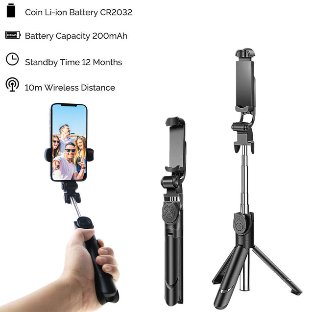 Selfie Stick Extendable Bluetooth Remote Shutter Tripod 360° Rotation for Phone
