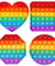 4 PACK Rainbow Popit Fidget it Pop Toy Push Bubble Sensory Set Stress Relief