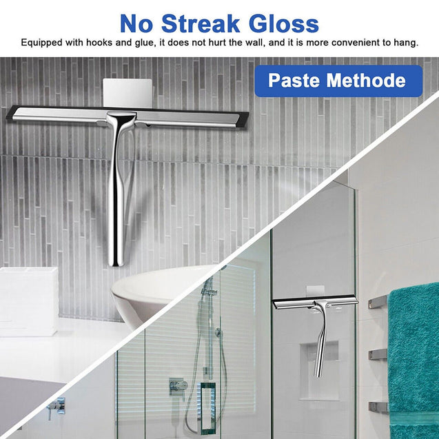 Stainless Steel All-Purpose Squeegee Shower Cleaner Doors Bathroom Windows Glass