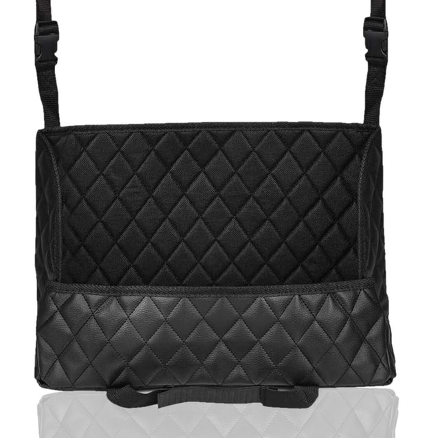Car Net Pocket Handbag Holder Black PU Leather Between Car Seat Storage US
