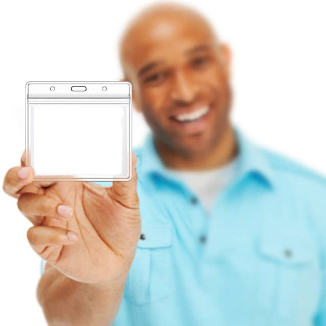 10 PCS Clear 4x3" Badge Sleeve Holder for Vaccination Record Card