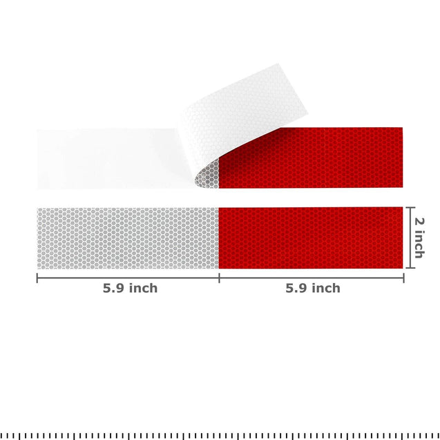 Conspicuity Tape DOT-C2 Approved Reflective Trailer Red White 2”x150’ -1 Roll