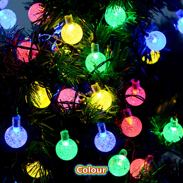30 LED 20ft Solar String Ball Lights Outdoor Waterproof Warm White Garden Decor