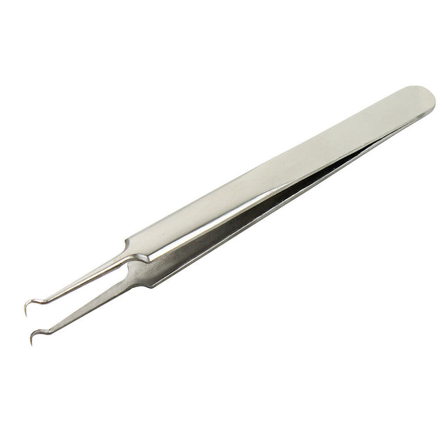 2pcs Bend Facial Extractor Blackhead Acne Blemish Remover Tweezers Needle Tool
