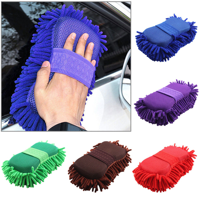 Car Auto Hand Wash Towel Microfiber Washing Gloves Coral Sponge Cleaning Tool