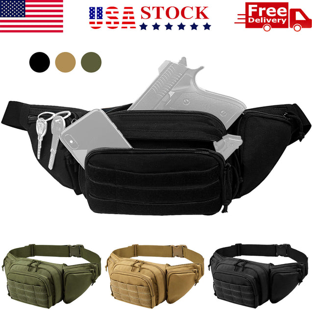 Concealed Carry Fanny Pack Holster Tactical Pistol Waist Pack Bag Gun Holster