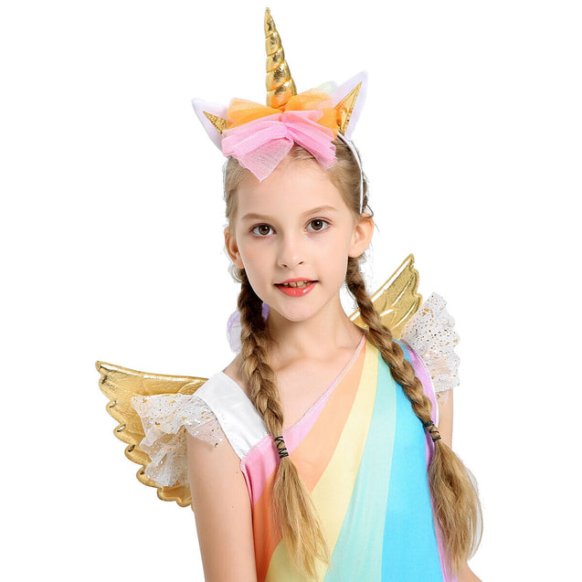Kids Girls Halloween Unicorn Costume Fancy Dress Cosplay Party Week Suit Outfit