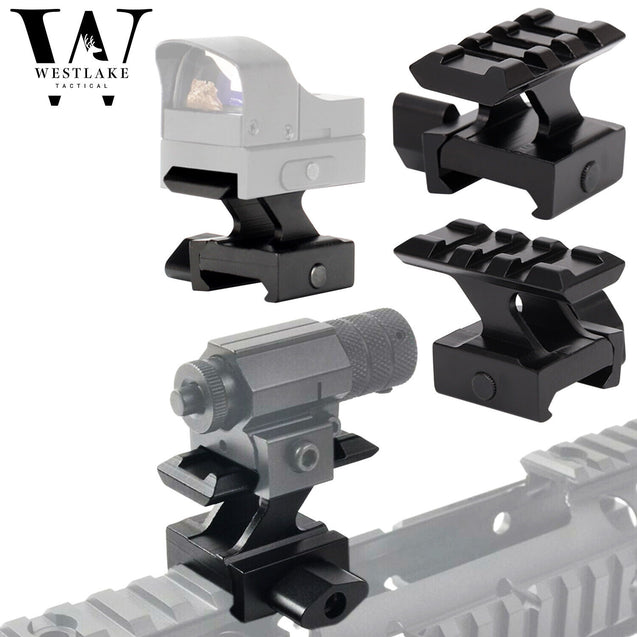 2 PCS Lockdown Picatinny Riser High Profile Red Dot Picatinny Mount 3 Slot