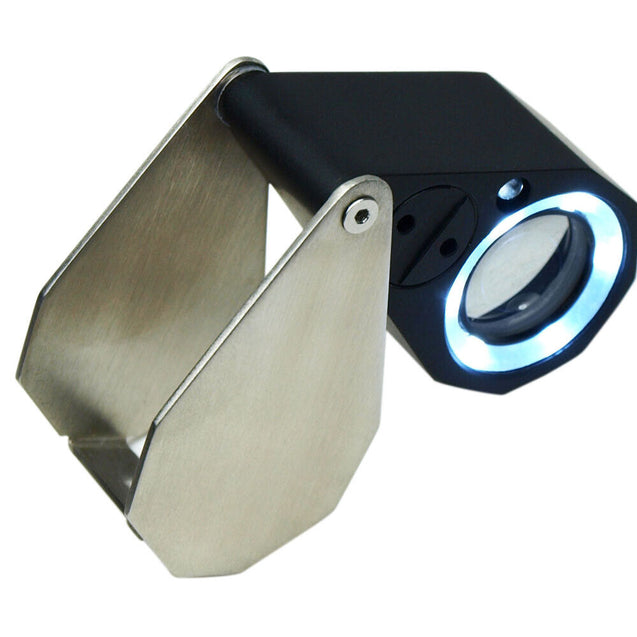 30X Magnification 21mm Triplet Jewelers Loupe with LED - UV Dual illumination