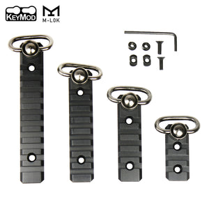 3 5 8 10-Slot KeyMod M-LOK Picatinny Rail Section & Push Button QD Sling Swivel