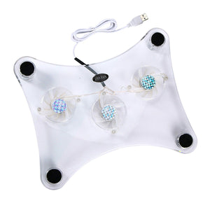 3 Fans USB Cooler Cooling Pad Stand LED Light Radiator for Laptop PC Notebook