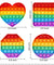 4 PACK Rainbow Popit Fidget it Pop Toy Push Bubble Sensory Set Stress Relief