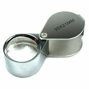 30X Jeweler  Loupe  Magnifier 30x21mm Magnifying Glass with storage case