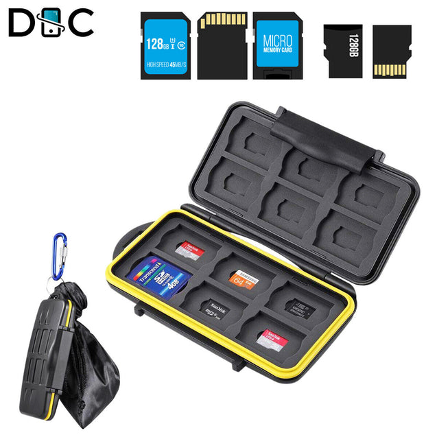 Memory Card Case Holder Storage For SD Micro SD CF TF Cards Water Resistant 