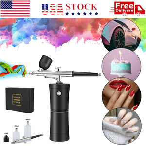 Portable Air Compressor Kit Air-Brush Paint Spray Gun Nail Tattoo Art Airbrush
