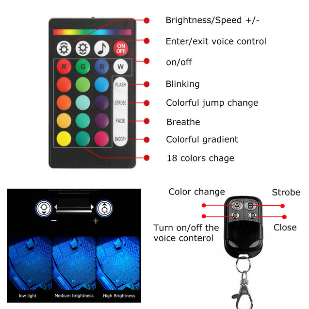 12x RGB LED Pods Rock Light Kit Underbody Glow Neon Lamp Bluetooth Music Control