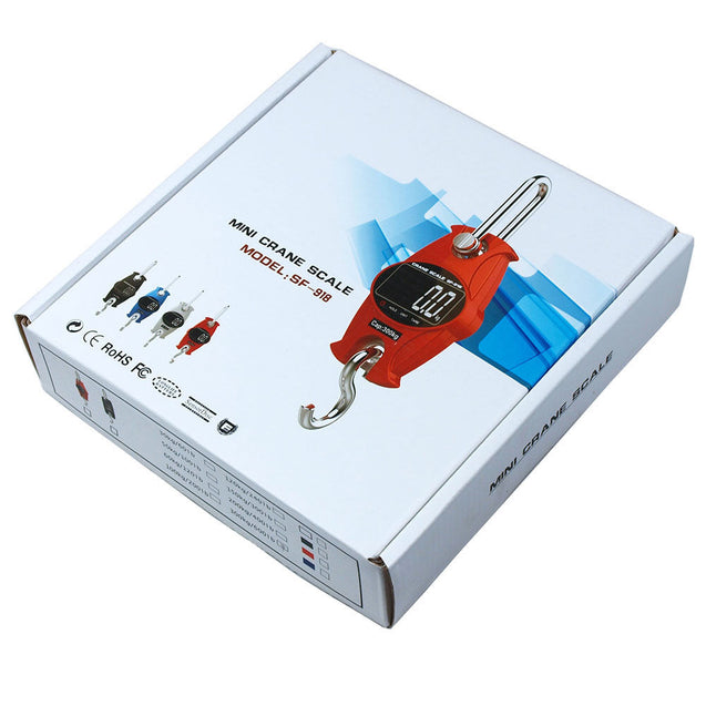 300 KG x0.1kg / 600 LBS x0.2lbs Digital Hanging Scale Industrial Crane Scale Red