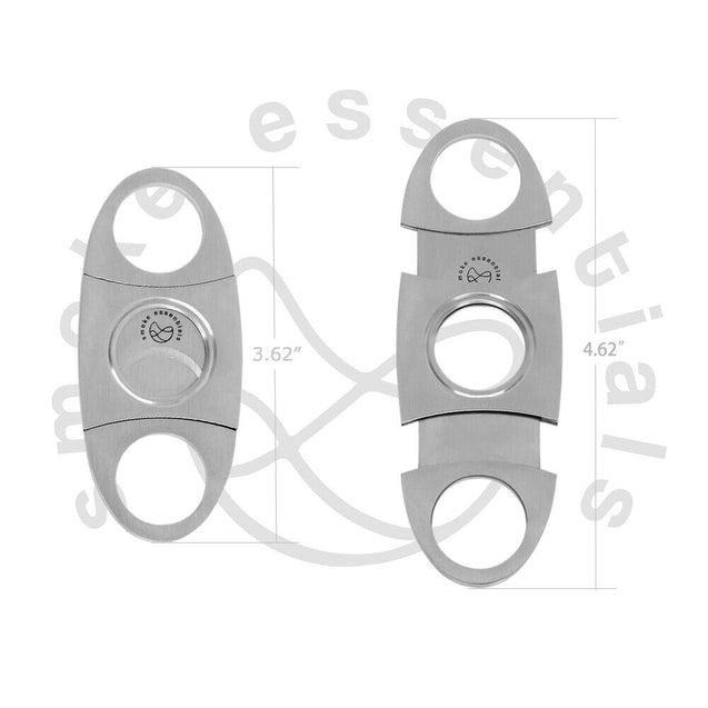 Stainless Steel Pocket Ci-gar Cutter Knife Scissors Double Blades Silver 