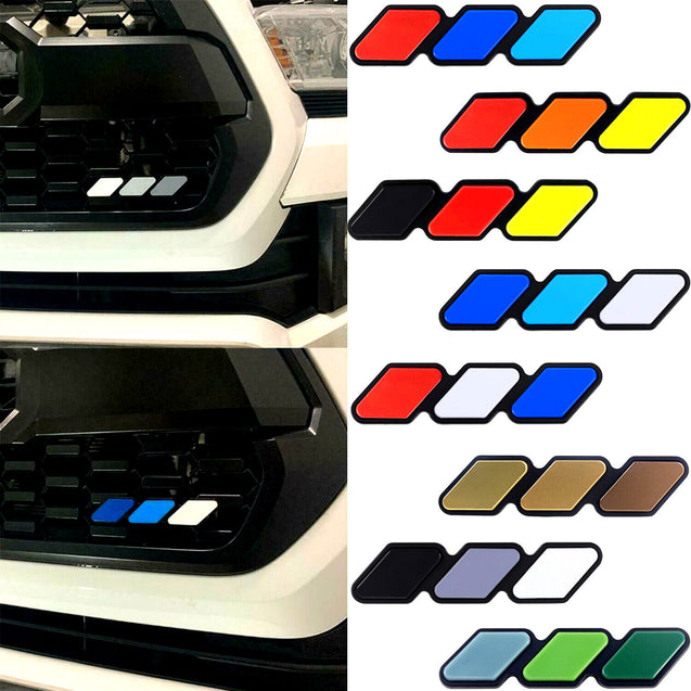 Tri-color 3 Grille Badge Emblem For 2018 2019 Toyota Tacoma TRD 4Runner Tundra
