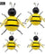 Decorative Metal Bumble Bee Garden Accents - Lawn Ornaments - Set of 4