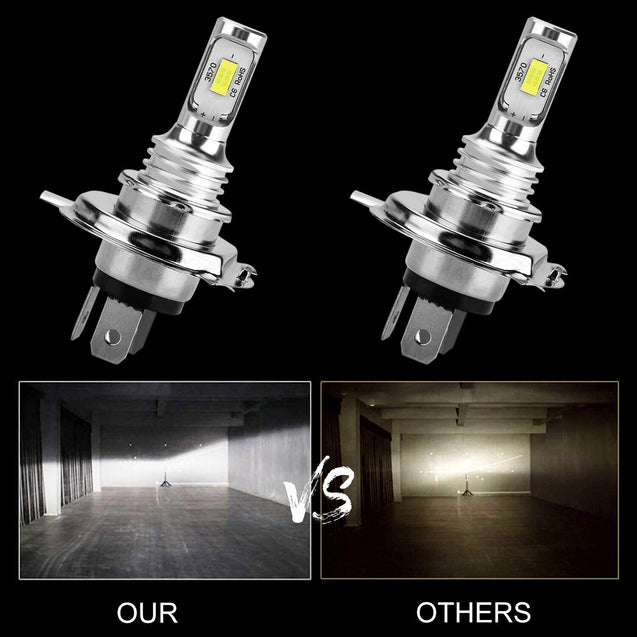 2x H4 9003 HB2 6000K Super White CSP LED Headlight Bulb Kit High  Beam Canbus