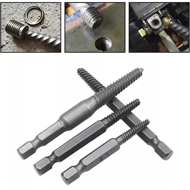 12PCS Stud Screw Extractor Remover 1/4 Inch Hex Shank Damaged Bolt Easy Out Sets