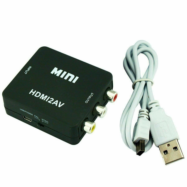 2 PCS Mini Composite HDMI CVBS RCA to AV Video Converter Adapter 720p 1080p