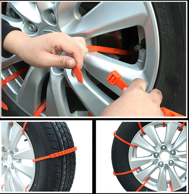 10 PCS Snow Tire Chain for Car Truck SUV Anti-Skid Emergency Winter Driving