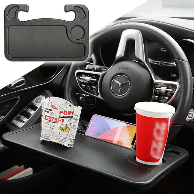 Car Steering Wheel Tray Desk Two Sided For Laptop Drink Food Work Table Holder