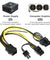 10 PCS PCIE 6 pin Female to Dual PCI-E 8 pin (6+2) Male GPU Power Cable Splitter