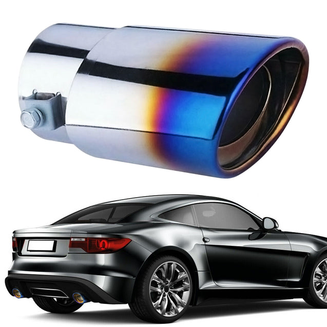 Car Exhaust Pipe Tip Rear Tail Throat Muffler Stainless Steel Round Accessories