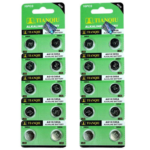 20 PCS  LR1130 AG10 389 Alkaline Battery 0% Hg 1.5V Button Cell for Watch Remote