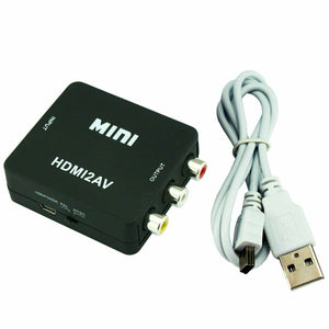 Mini Composite HDMI CVBS RCA to AV Video Converter Adapter 720p 1080p Upscaler