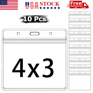 10 PCS Clear 4x3" Badge Sleeve Holder for Vaccination Record Card