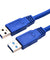 USB 3.0 A Male USB to A Male USB Cable High Speed Data Transfer Cord Blue 6 Feet