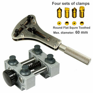 Large Waterproof Watch Case Opener kit - XL Jaxa Wrench #2819 Case Holder #5094